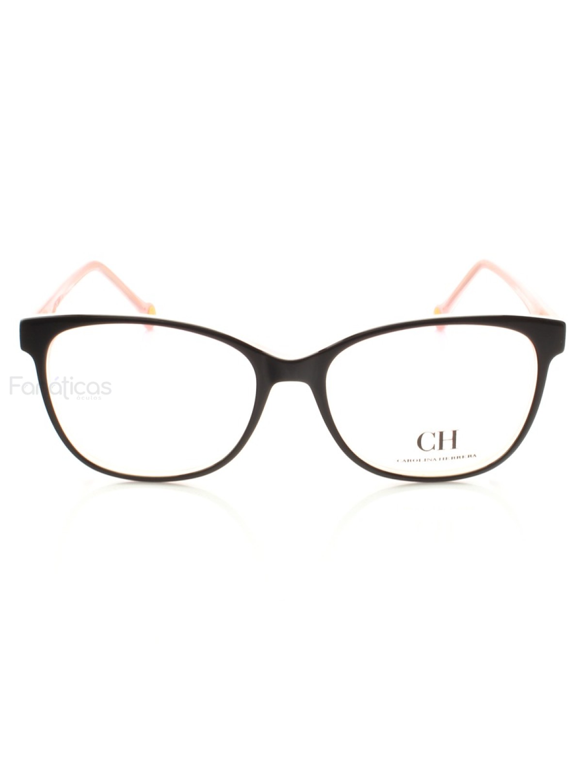 Armação de Oculos Quadrada CH659 - Preto e Rosa