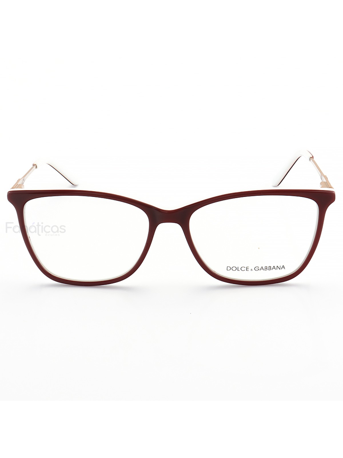 Armação de Óculos Quadrada DG6108 Vermelho e Branco