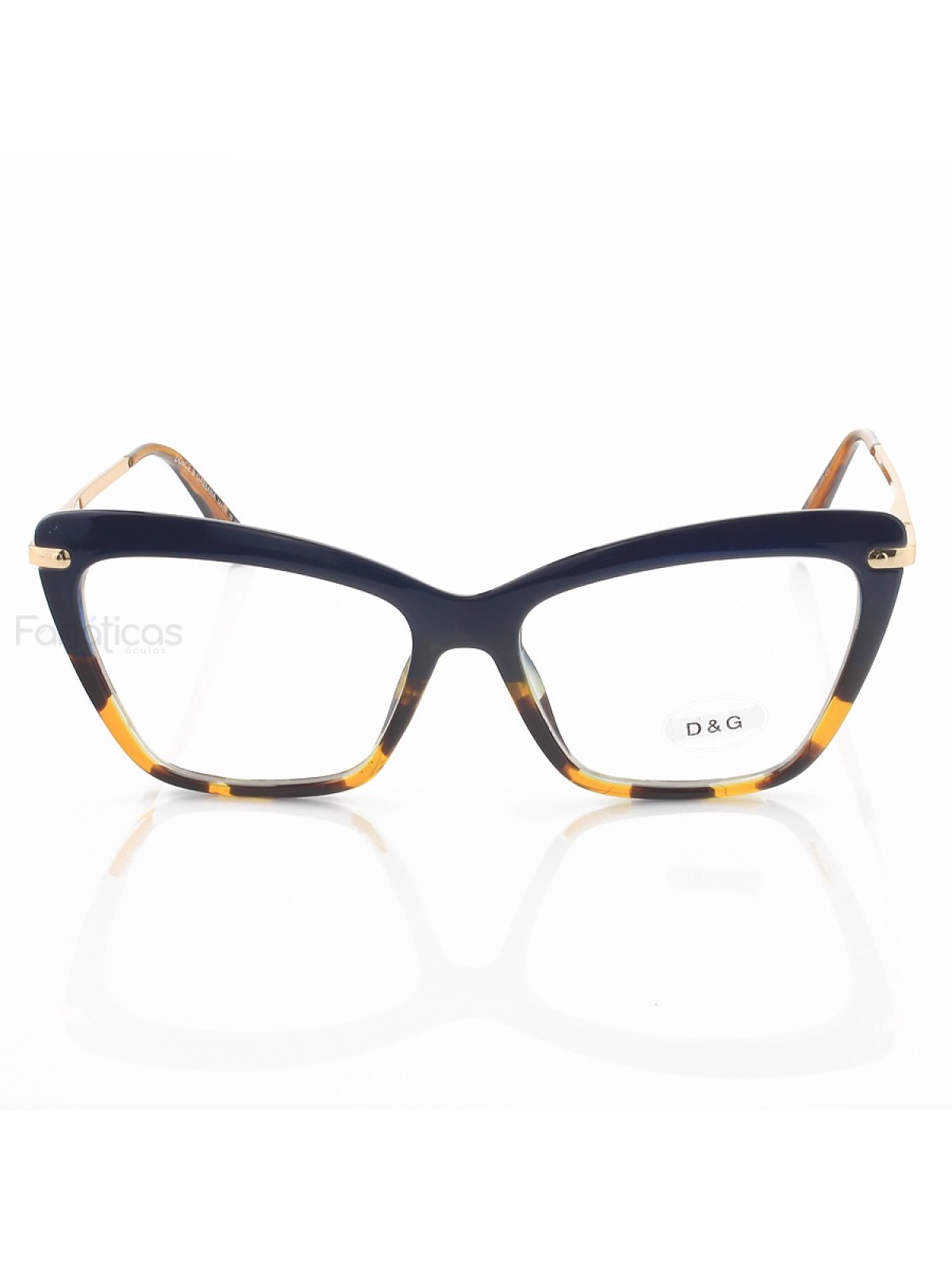 Armação de Óculos Quadrada DG92337 Azul e Tartaruga