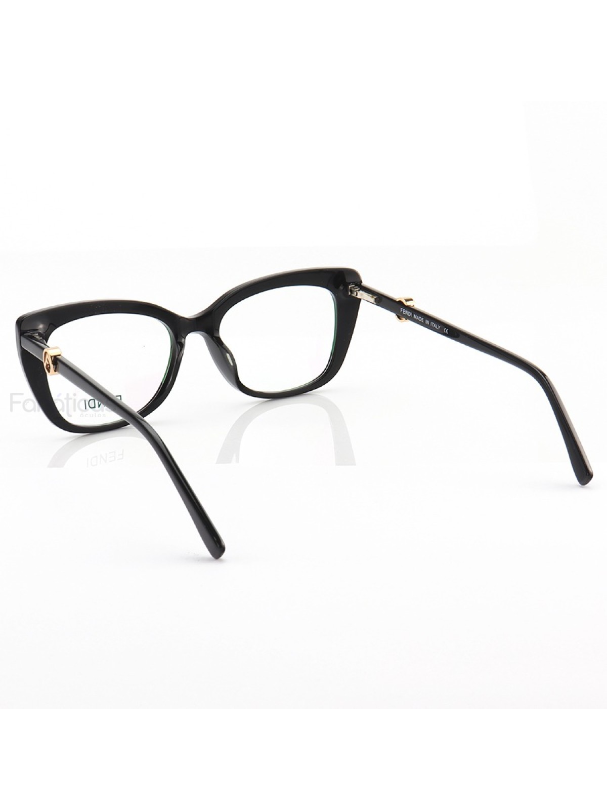 Armação de Óculos Quadrada FD0413 Preto