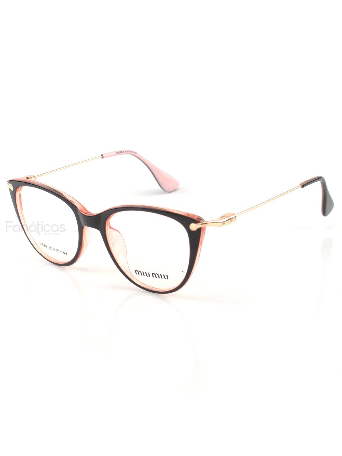 Armacao de Óculos 58589 Preto e Rosa