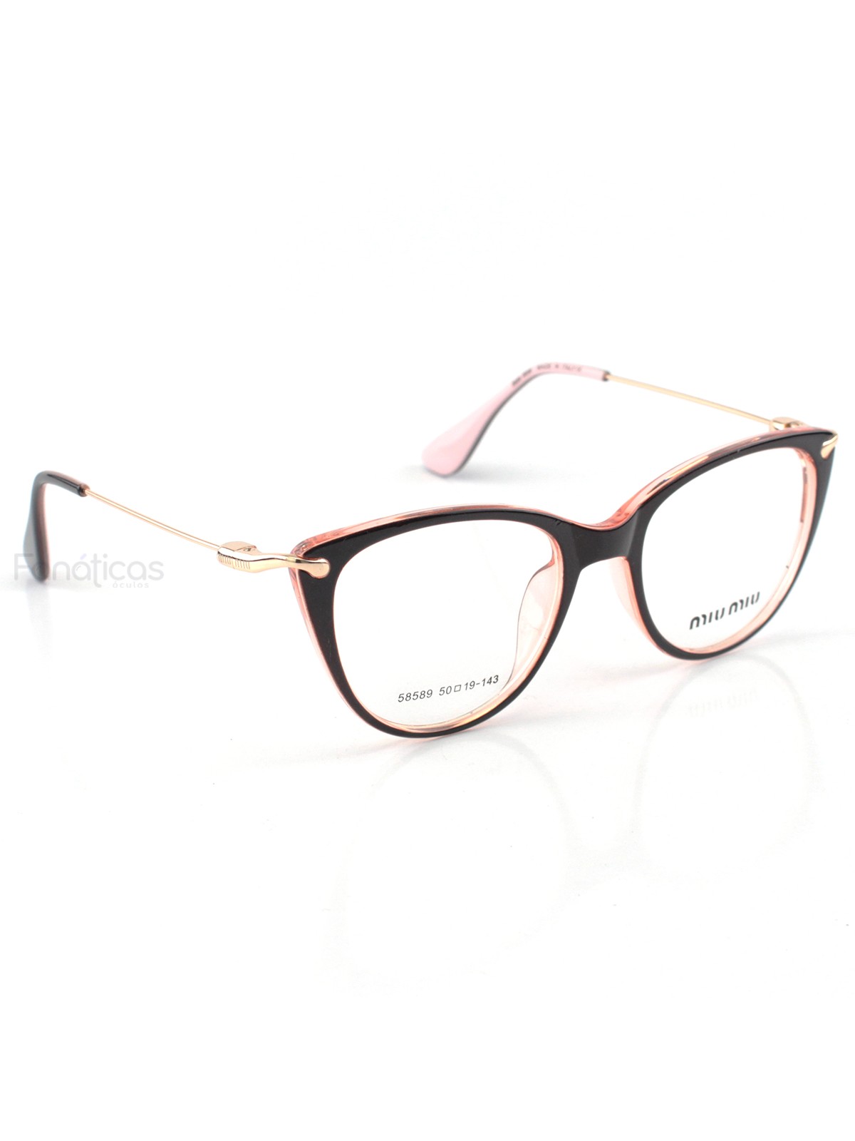 Armacao de Óculos 58589 Preto e Rosa
