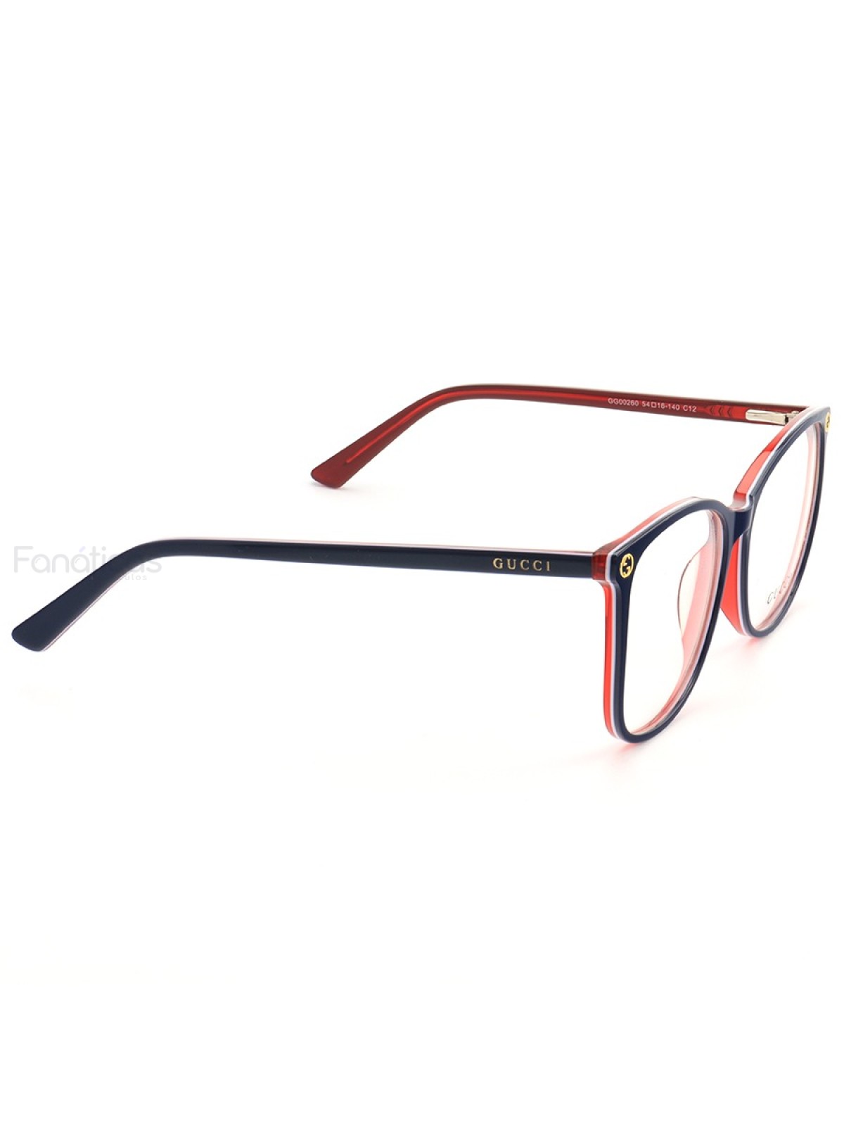 Armação de Óculos Quadrada GG00260 Azul e Vermelho