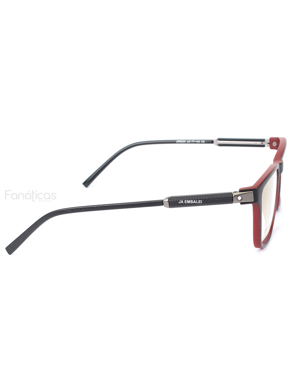 Armação de Óculos Quadrada Masculina AP9233 Preto Vermelho
