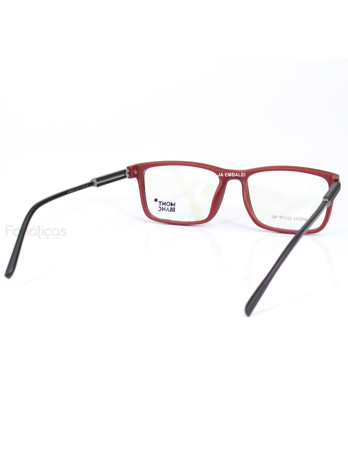 Armação de Óculos Quadrada Masculina AP9233 Preto Vermelho