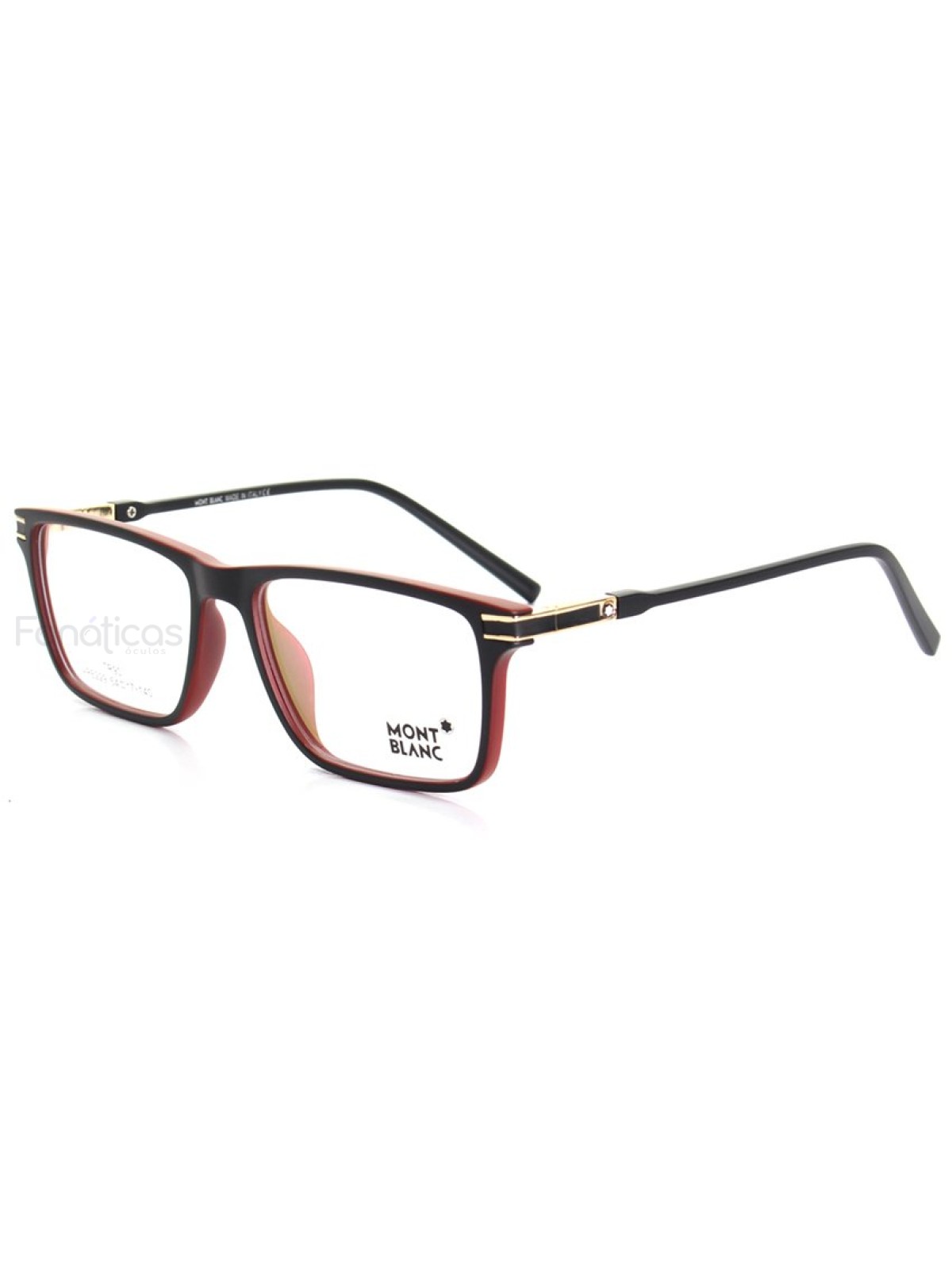 Armação de Óculos Quadrada Masculina APE229 Preto Vermelho