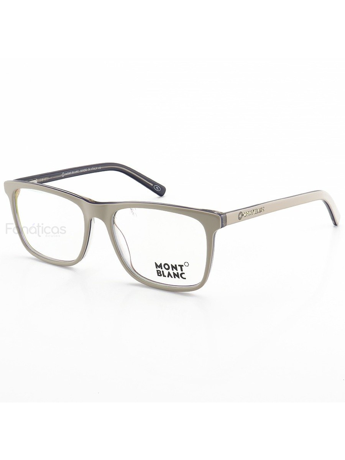 Armação de Óculos Quadrada Masculina MB0737 Off-White