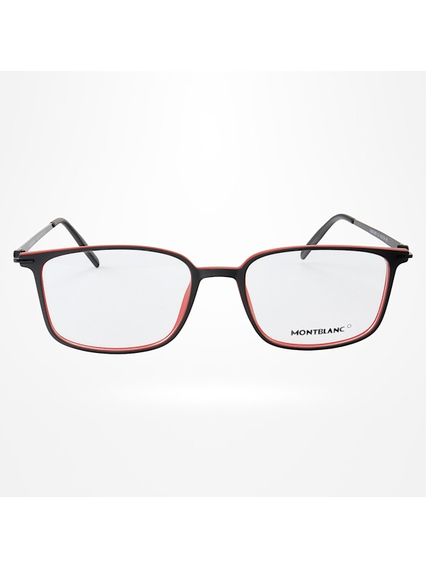 Armação de Óculos Quadrada MB0196O Preto e Vermelho