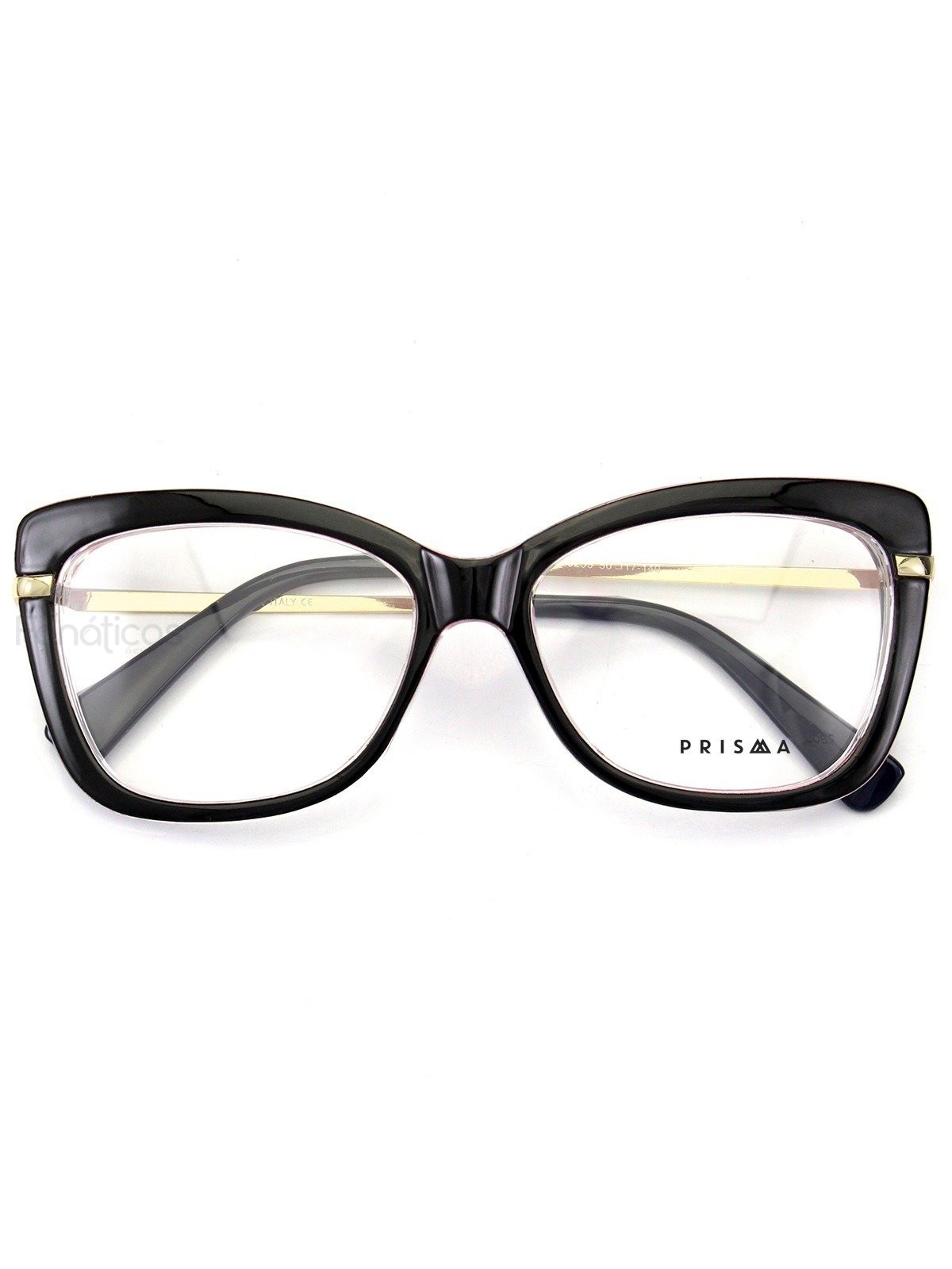 Armação de Oculos Quadrada Mj545 Preta e Rosa