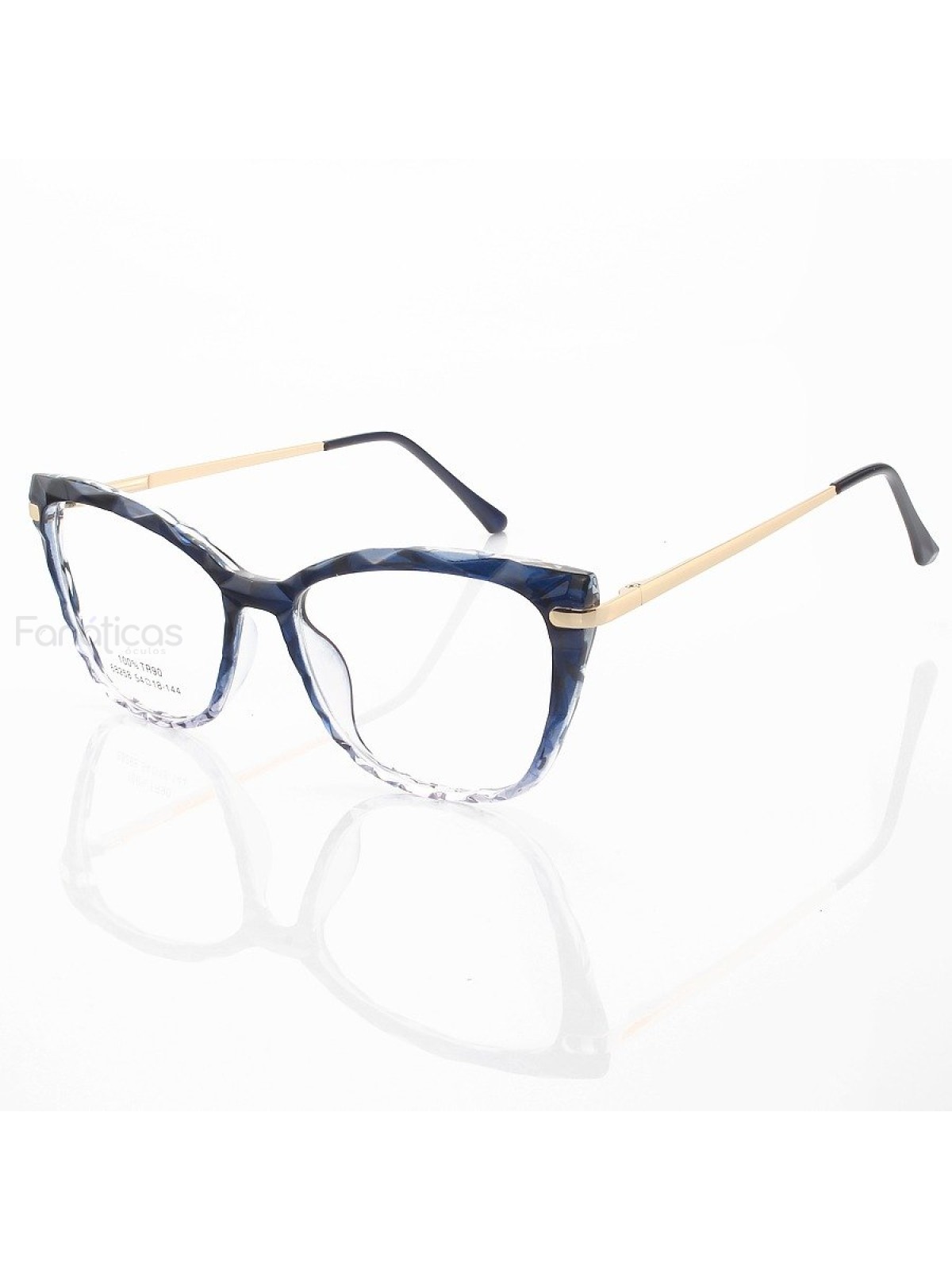 Armação de Óculos Quadrada Ohana 68258 Diamante Azul Degrade