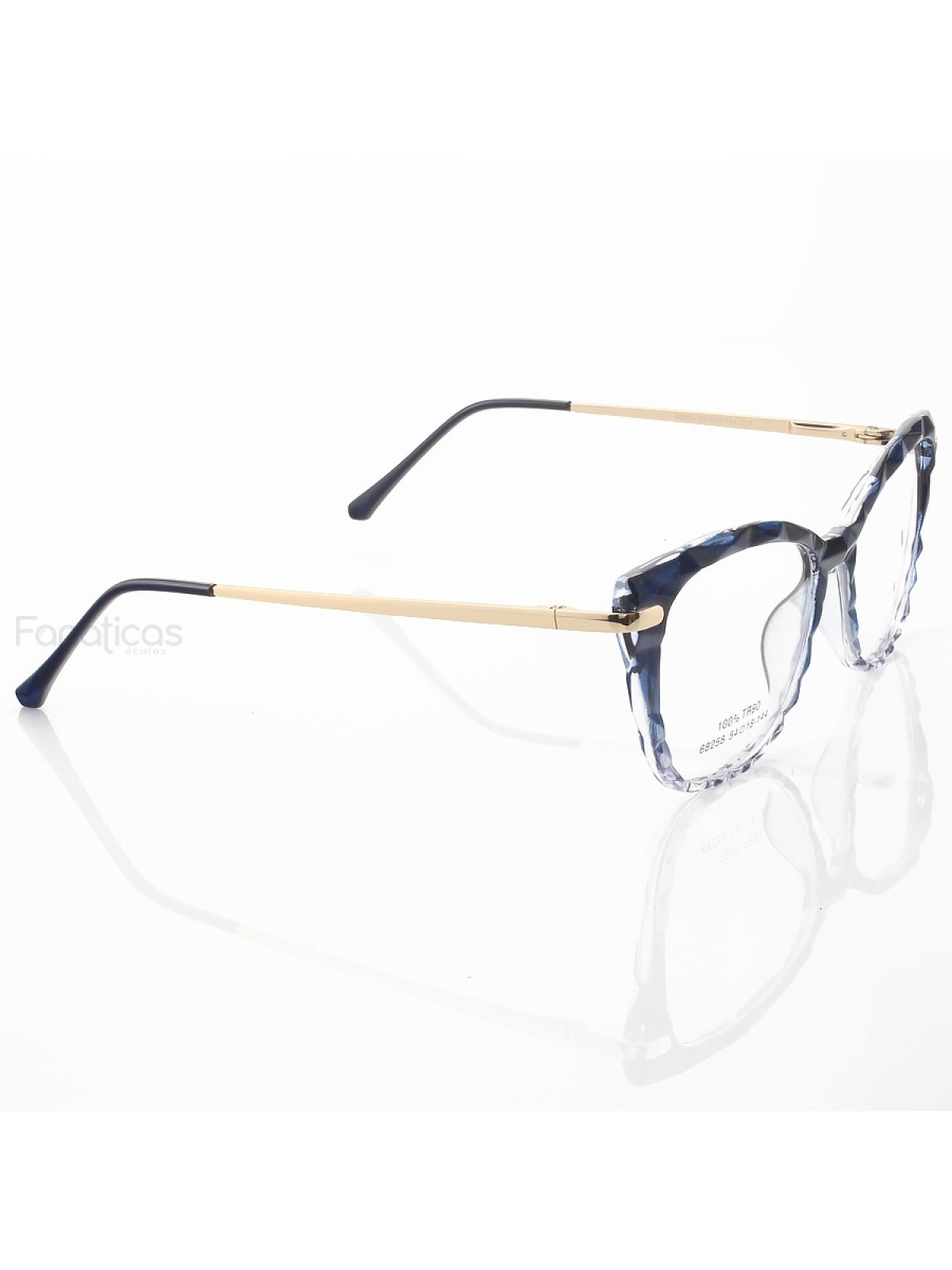 Armação de Óculos Quadrada Ohana 68258 Diamante Azul Degrade