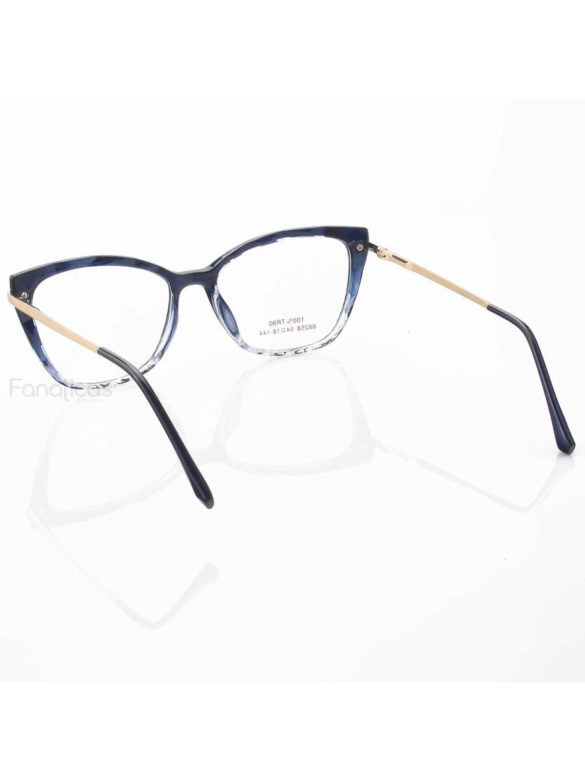Armação de Óculos Quadrada Ohana 68258 Diamante Azul Degrade