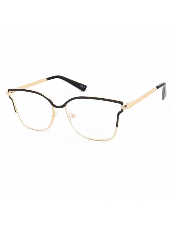 Armação de Óculos Quadrada PD54 Dourado e Preto