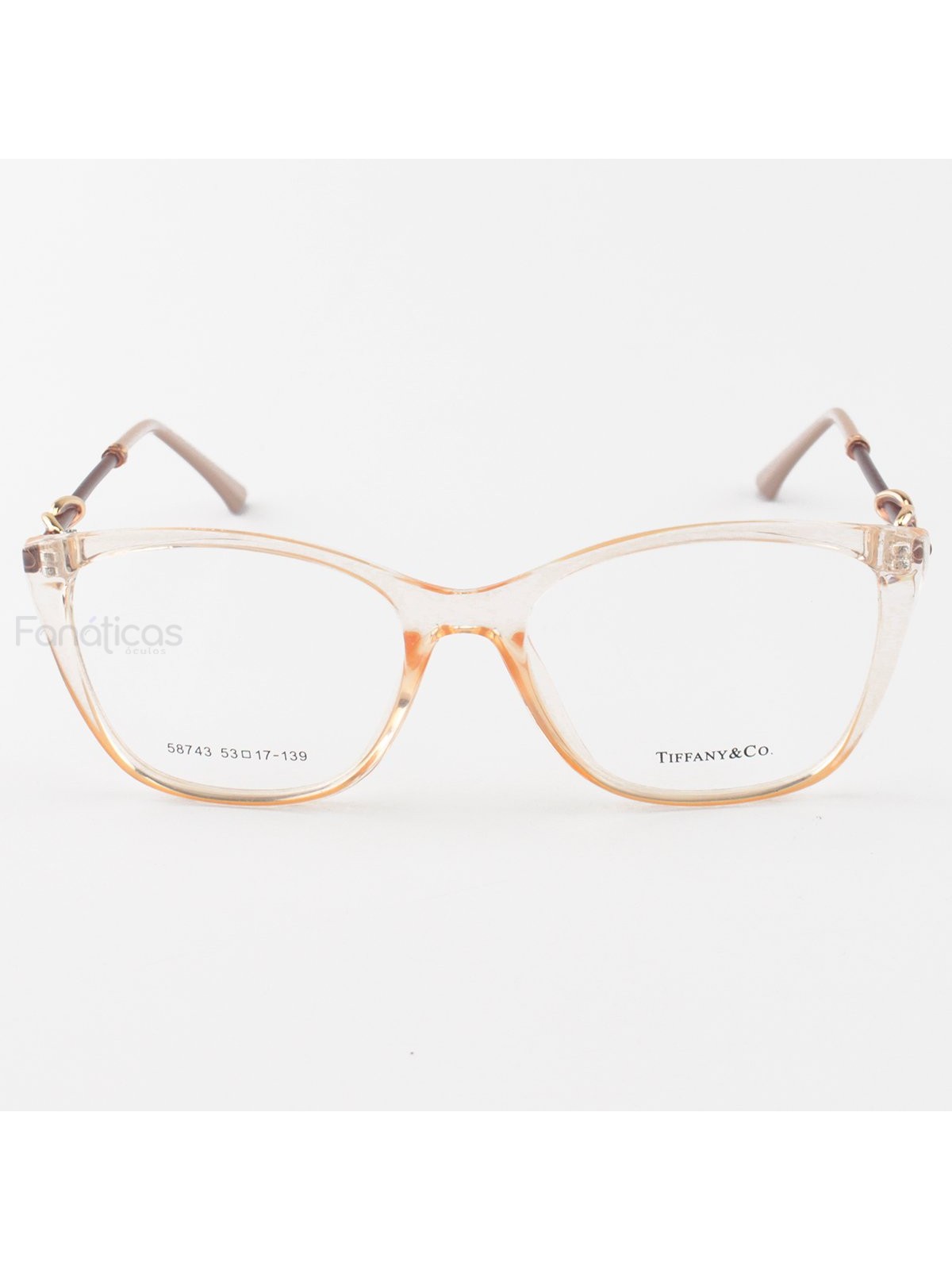 Armacao de Óculos Quadrada TF2160 Creme Translucido