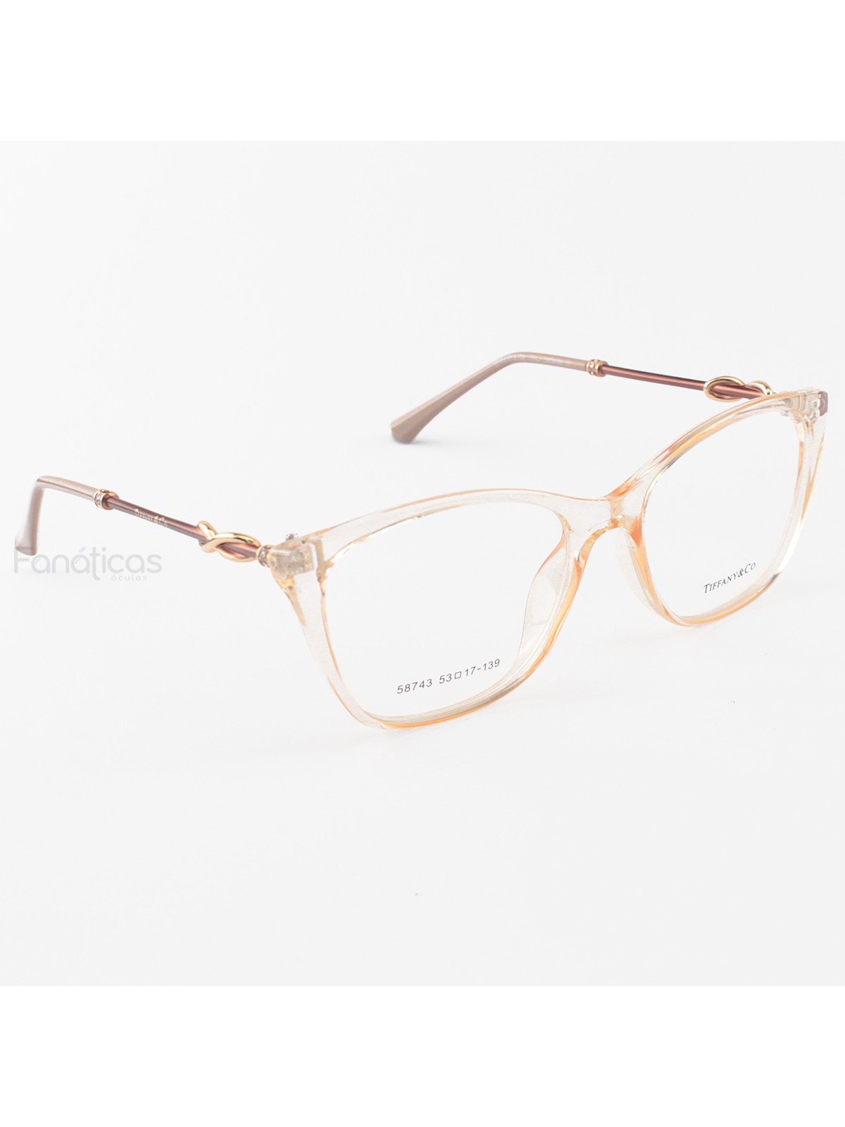 Armacao de Óculos Quadrada TF2160 Creme Translucido