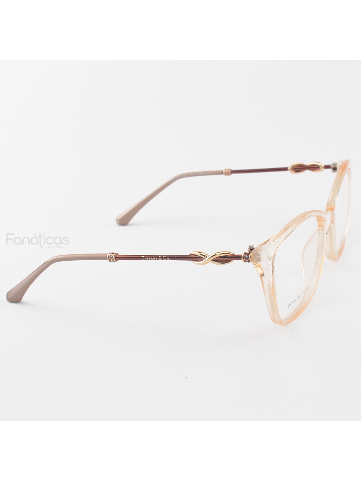 Armacao de Óculos Quadrada TF2160 Creme Translucido