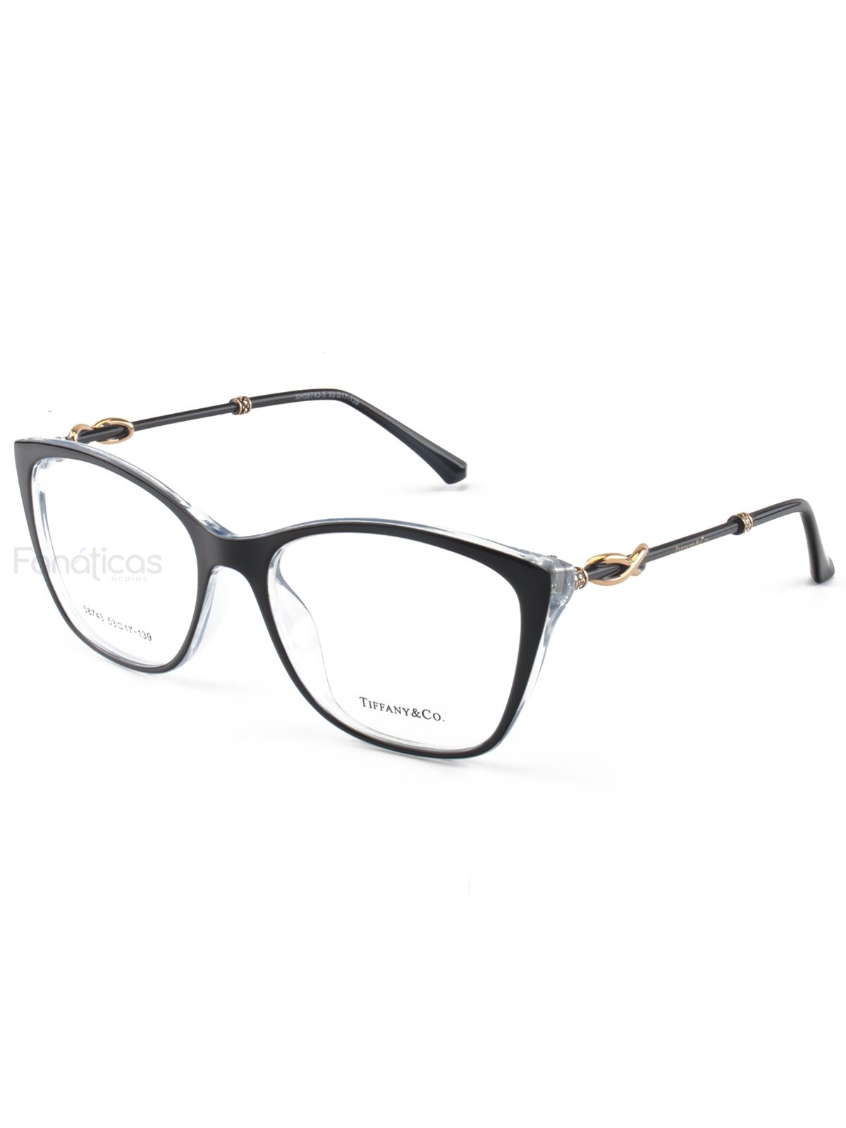 Armacao de Óculos Quadrada TF2160 Preto e Azul Celeste