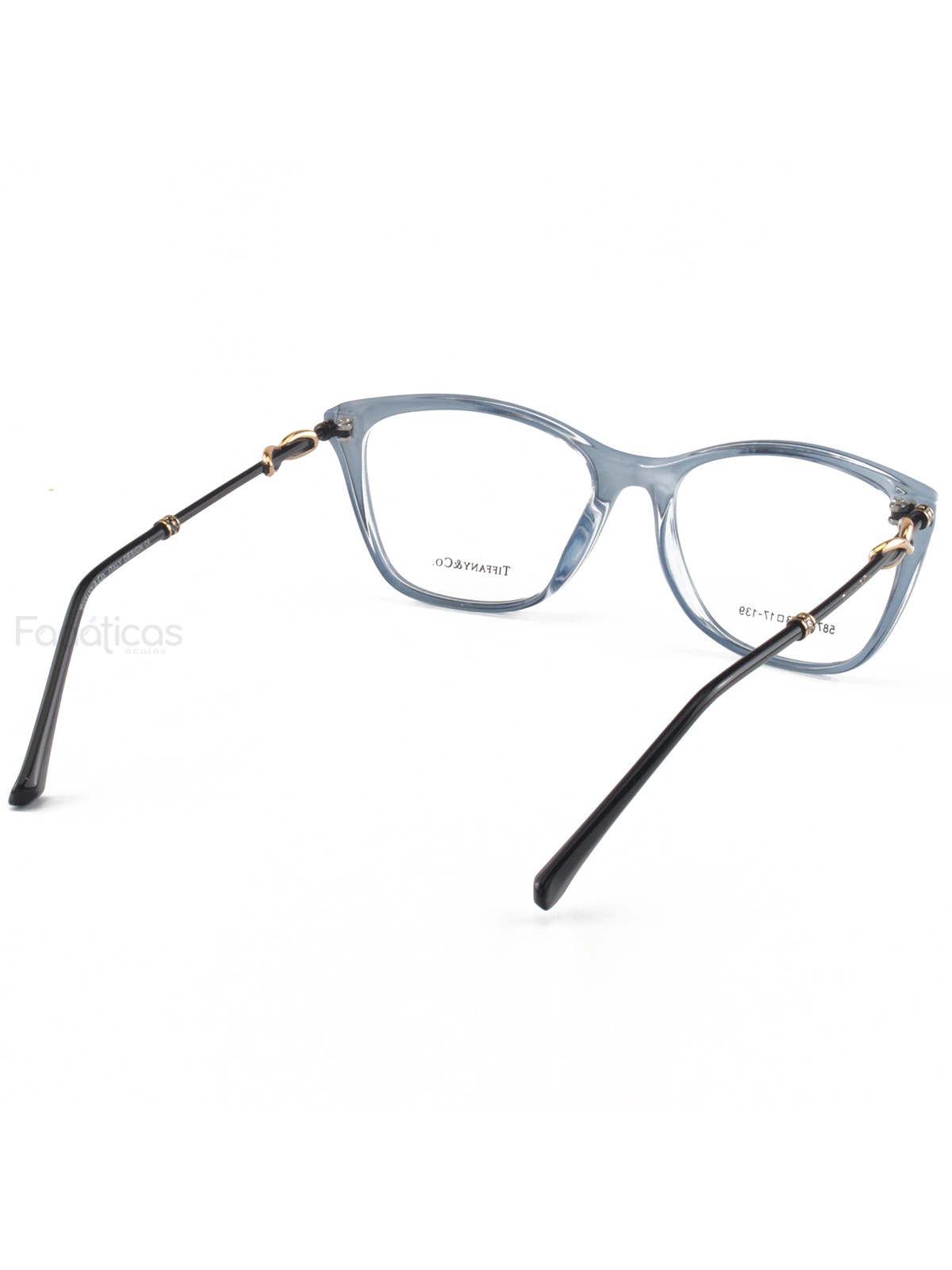 Armacao de Óculos Quadrada TF2160 Preto e Azul Celeste