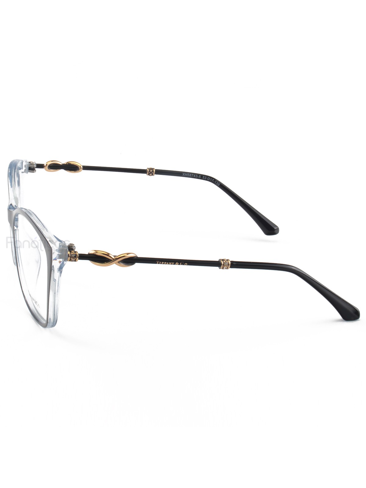 Armacao de Óculos Quadrada TF2160 Preto e Azul Celeste