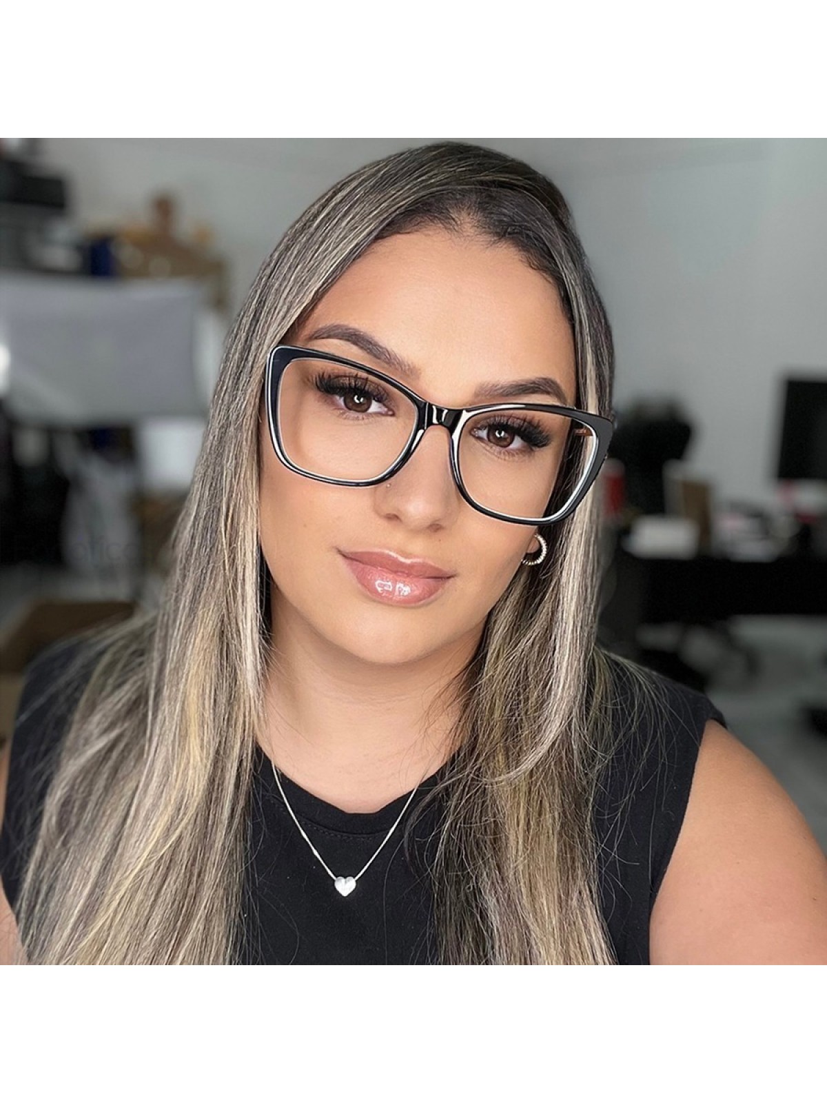 Armação de Óculos Quadrada TF2162 Preto e Azul