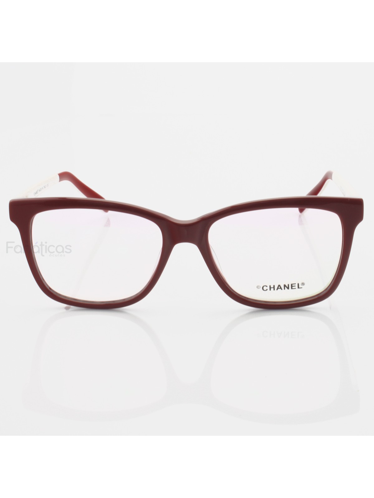 Armação de Óculos Quadrada X3272 Vermelho e Branco