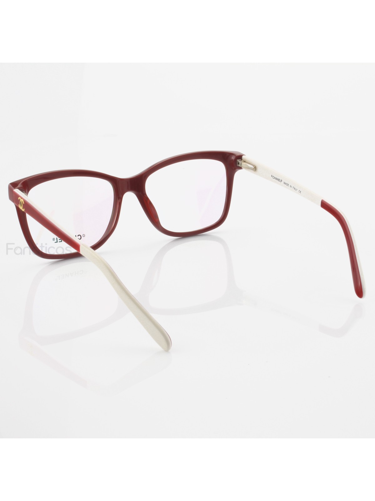 Armação de Óculos Quadrada X3272 Vermelho e Branco