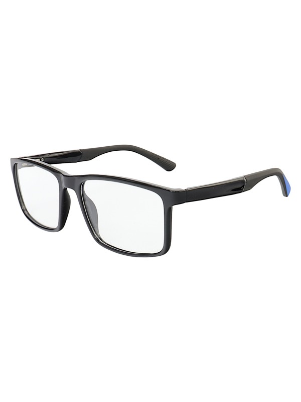 Armação de Óculos 76009 Quadrado Preto Brilho e Azul