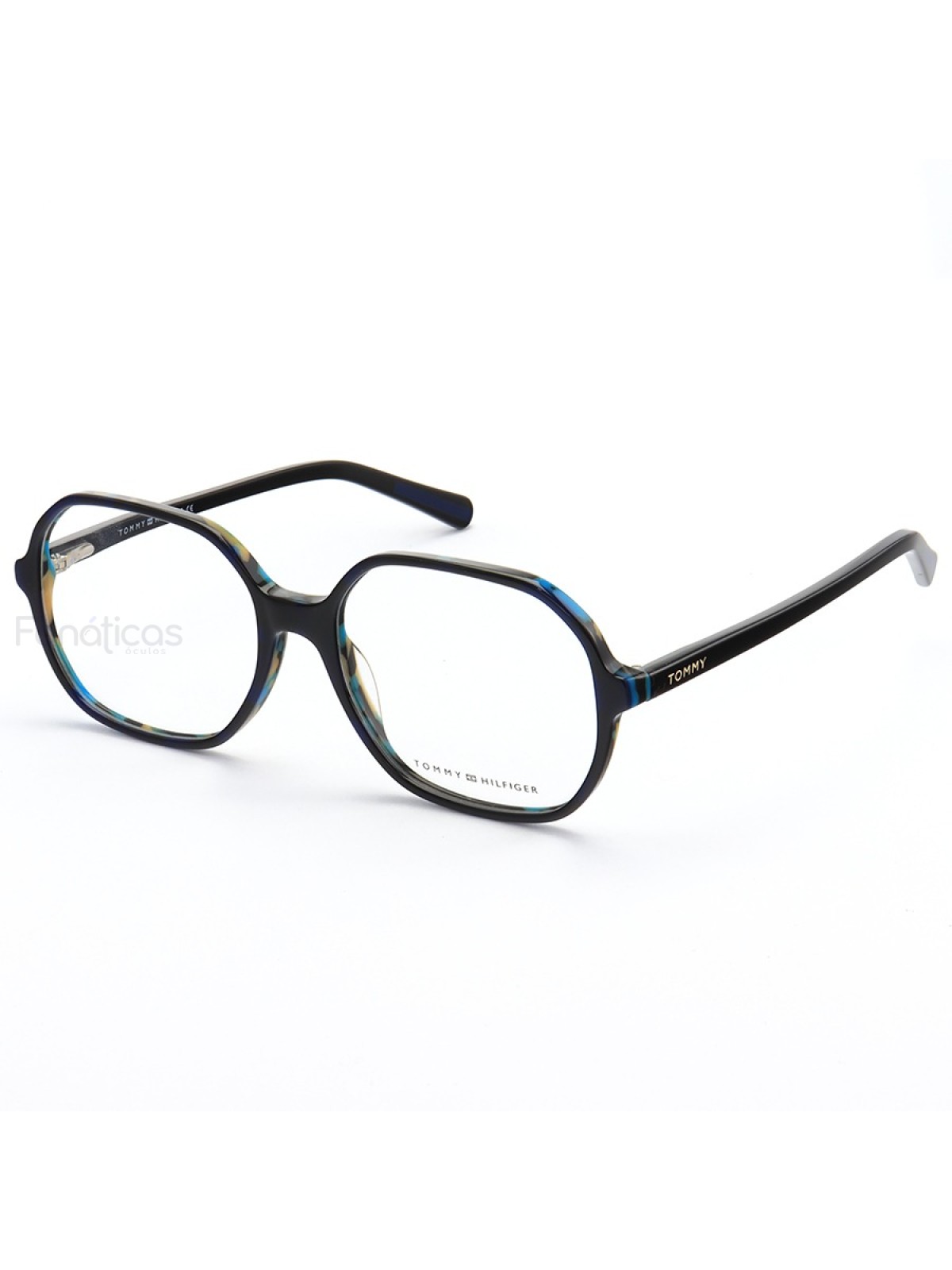 Armação de Óculos Quadrado  TH1510 Preta e Azul