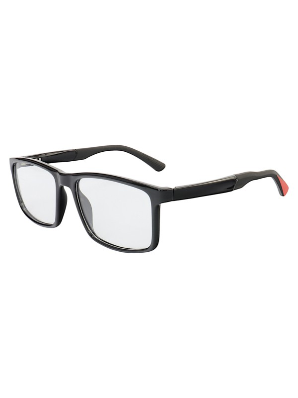 Armação de Óculos 76009 Quadrado Preto e Vermelho