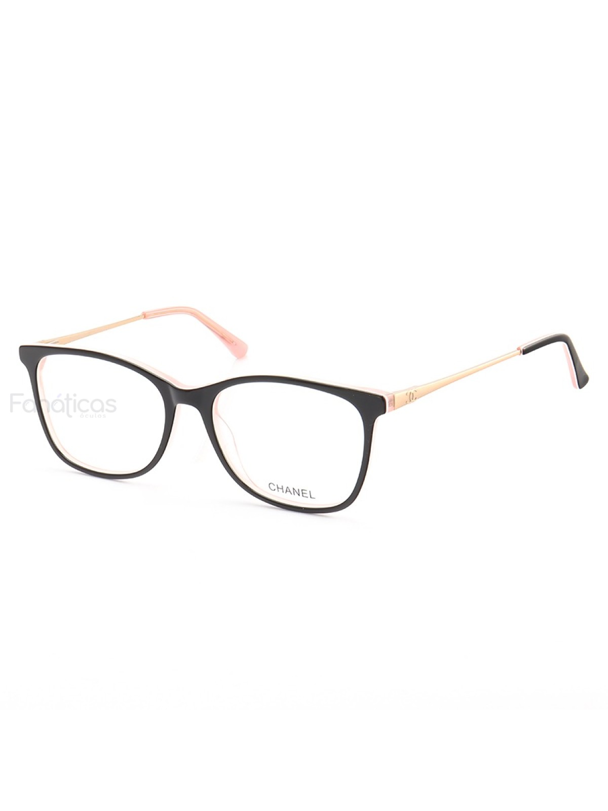 Armação de Óculos Quadrado CH6822 Preto e Rosa