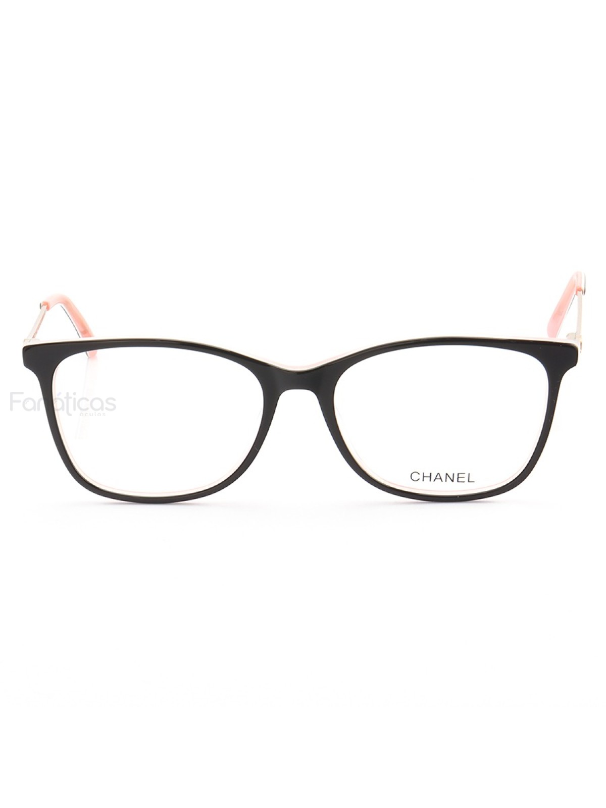 Armação de Óculos Quadrado CH6822 Preto e Rosa