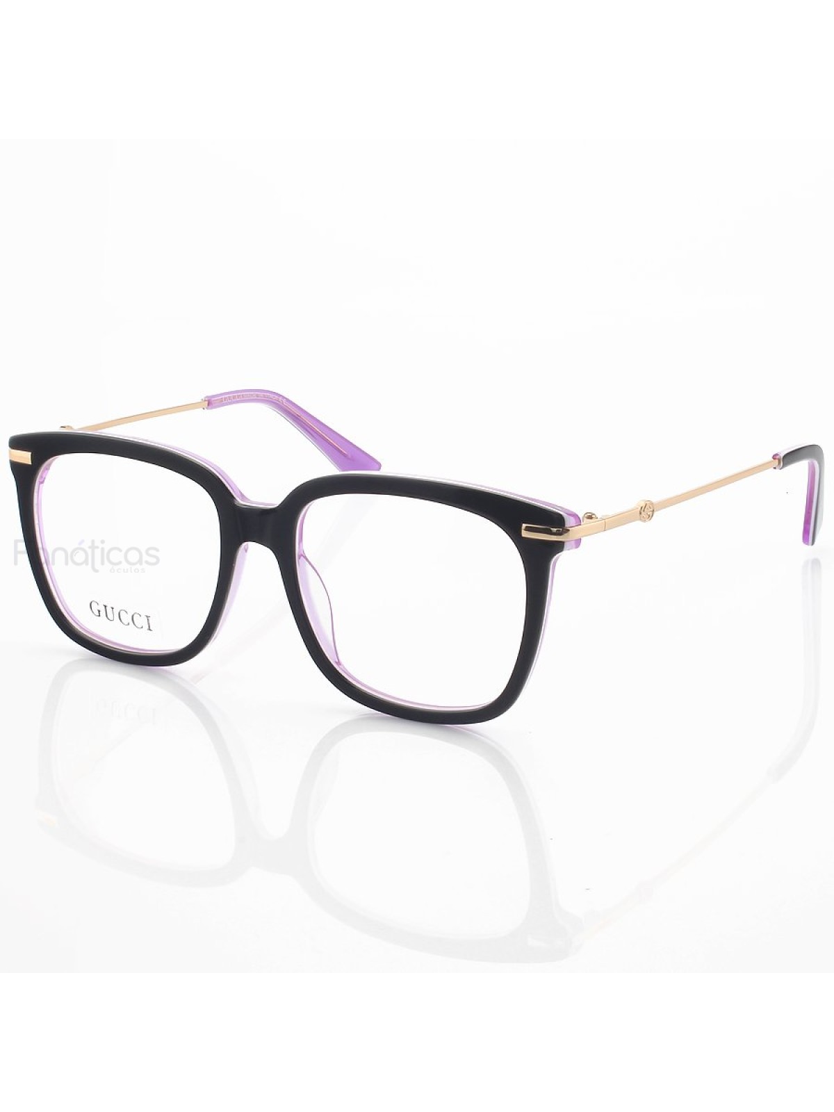 Armação de Óculos Quadrado GG01100 Preto e Roxo