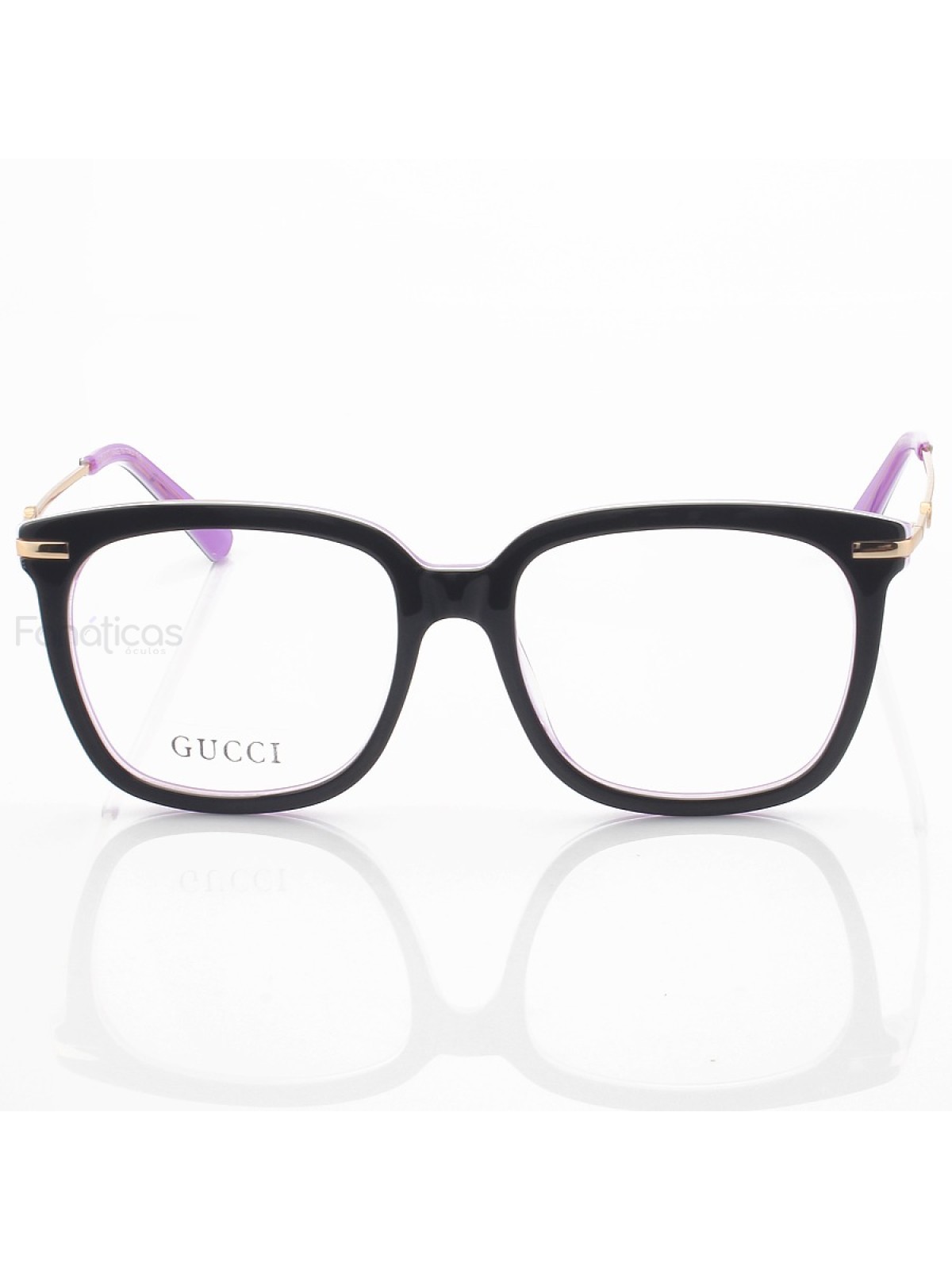 Armação de Óculos Quadrado GG01100 Preto e Roxo
