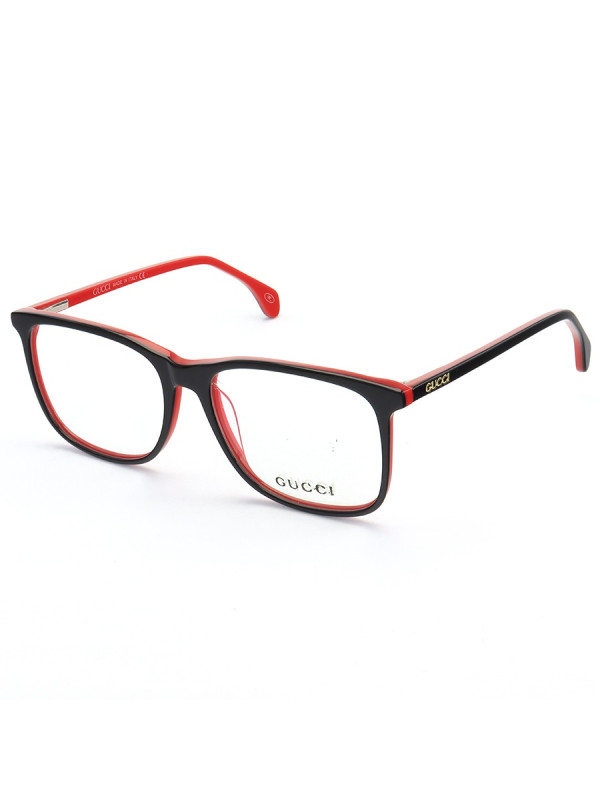 Armação de Óculos Quadrado GG05540 Preto e Vermelho