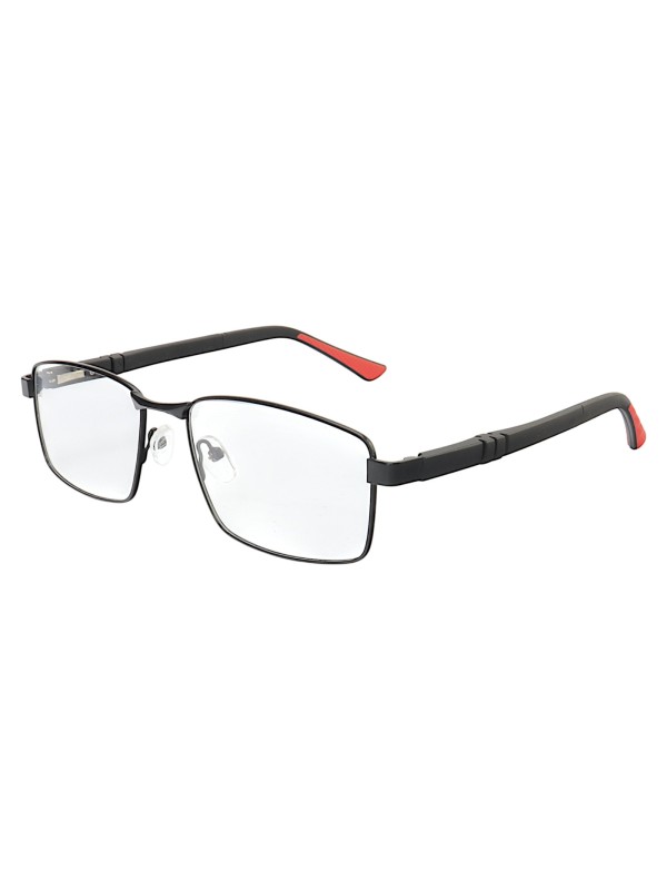 Armação de Óculos 81007 Quadrado Preto e Vermelho