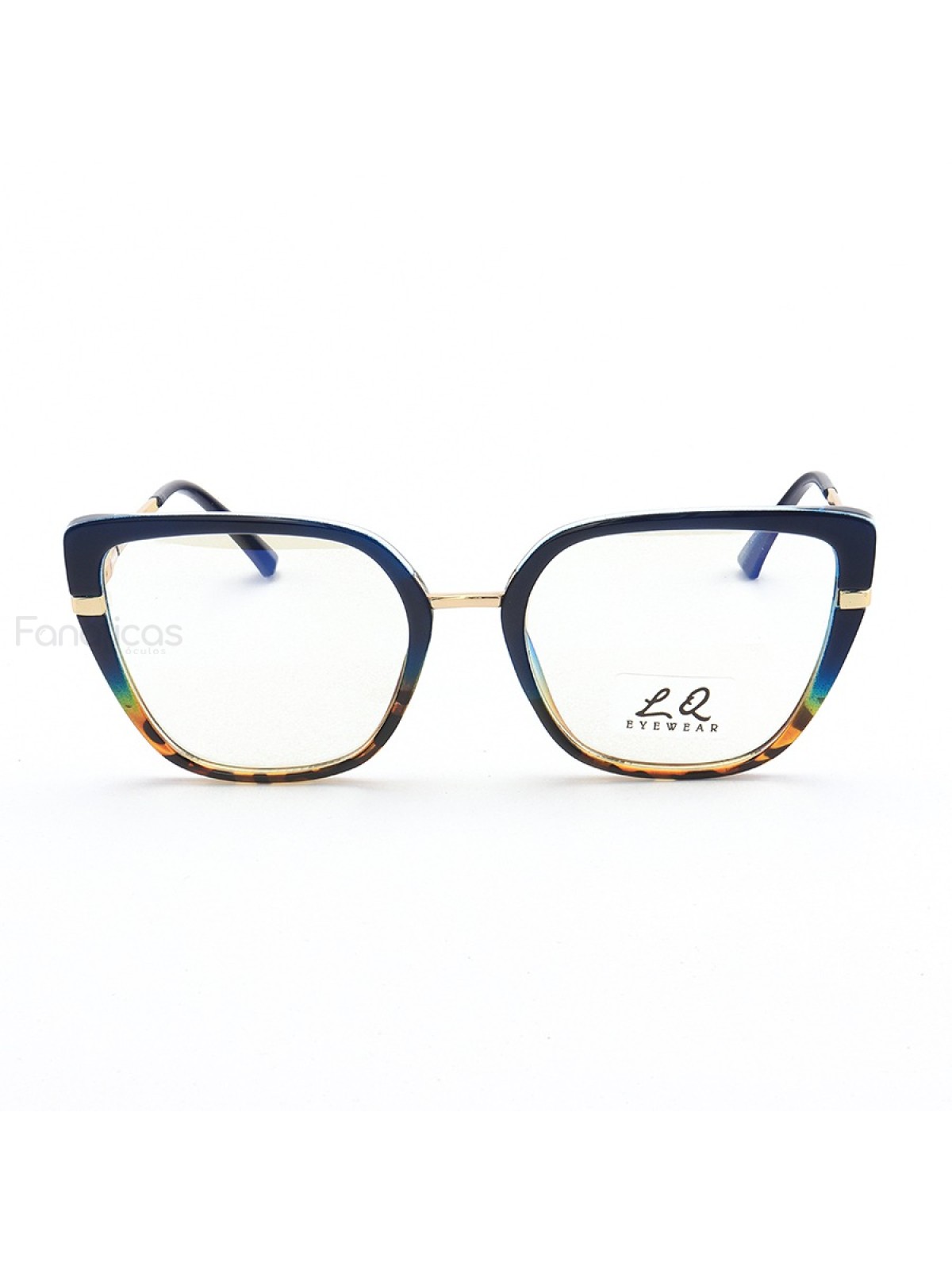 Armação de Óculos Quadrado LQ95280 Azul e Tartaruga
