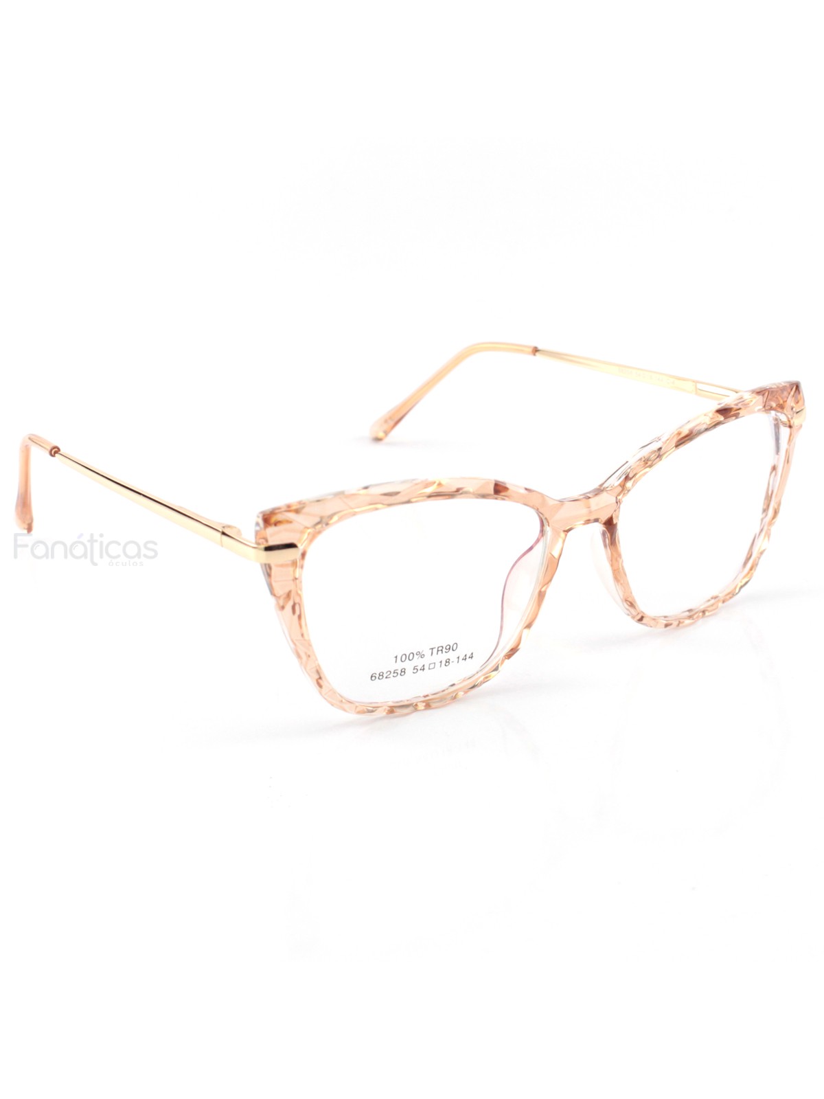 Armação de Óculos Quadrado Ohana 68258 Creme Transparente