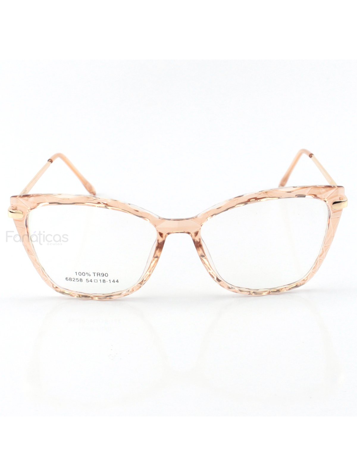 Armação de Óculos Quadrado Ohana 68258 Creme Transparente