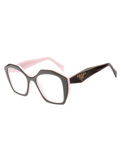Armação de Óculos Quadrado PD58 Preto e Rosa
