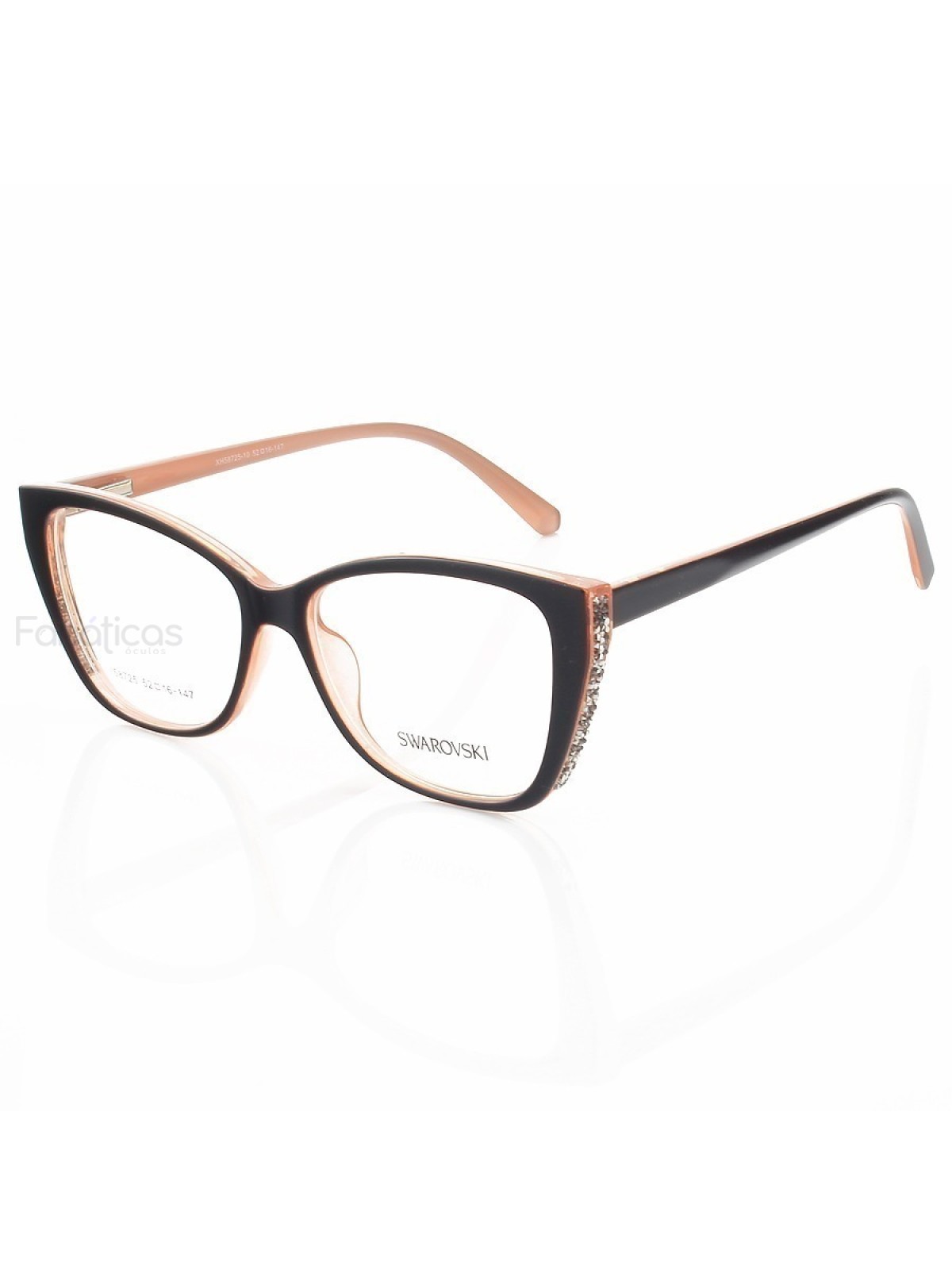 Armação de Óculos Quadrado SW58725 Preto e Rosa