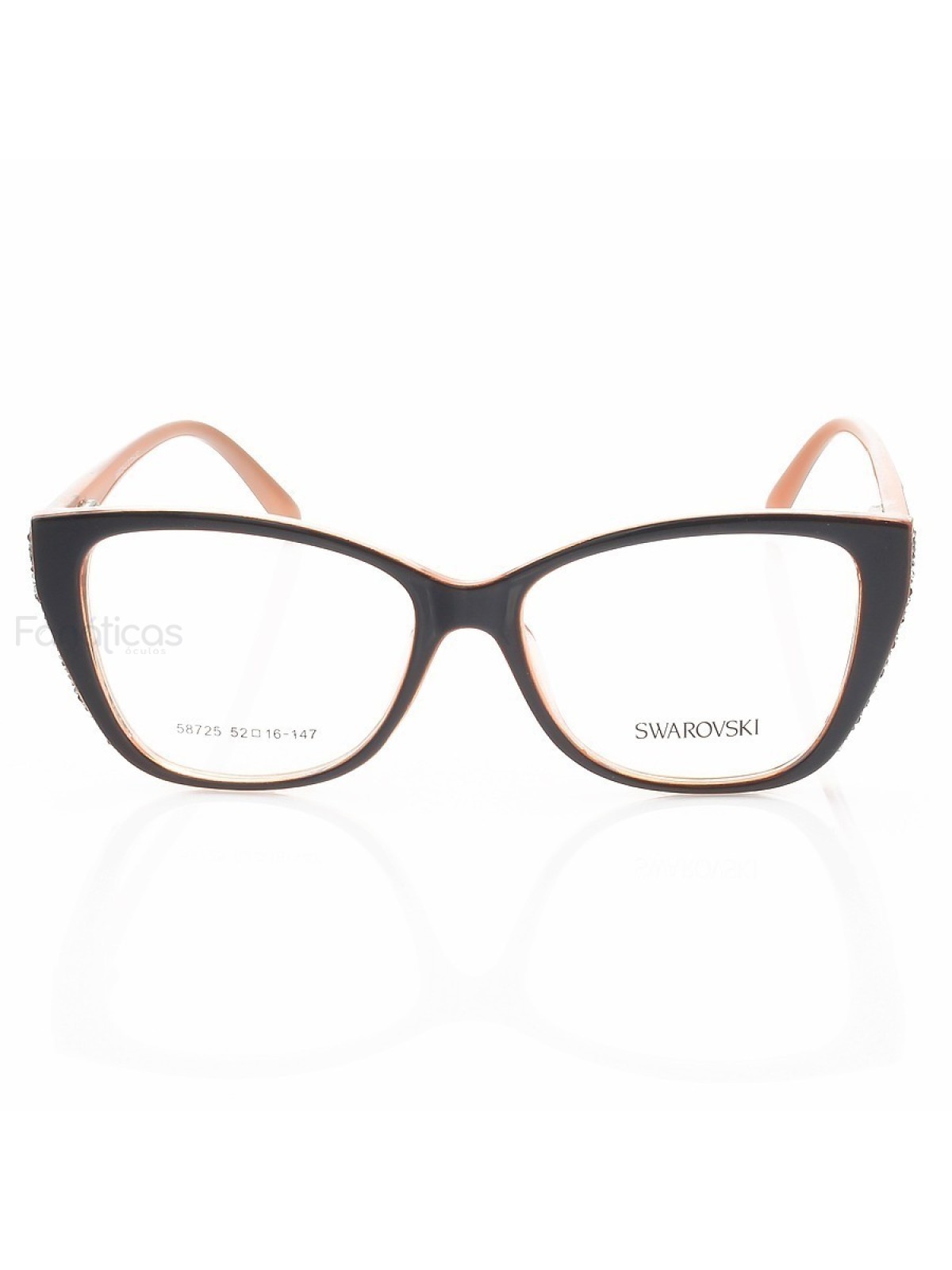 Armação de Óculos Quadrado SW58725 Preto e Rosa