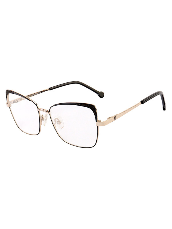 Armação de Óculos Quadrado VC8006 Preto e Dourado