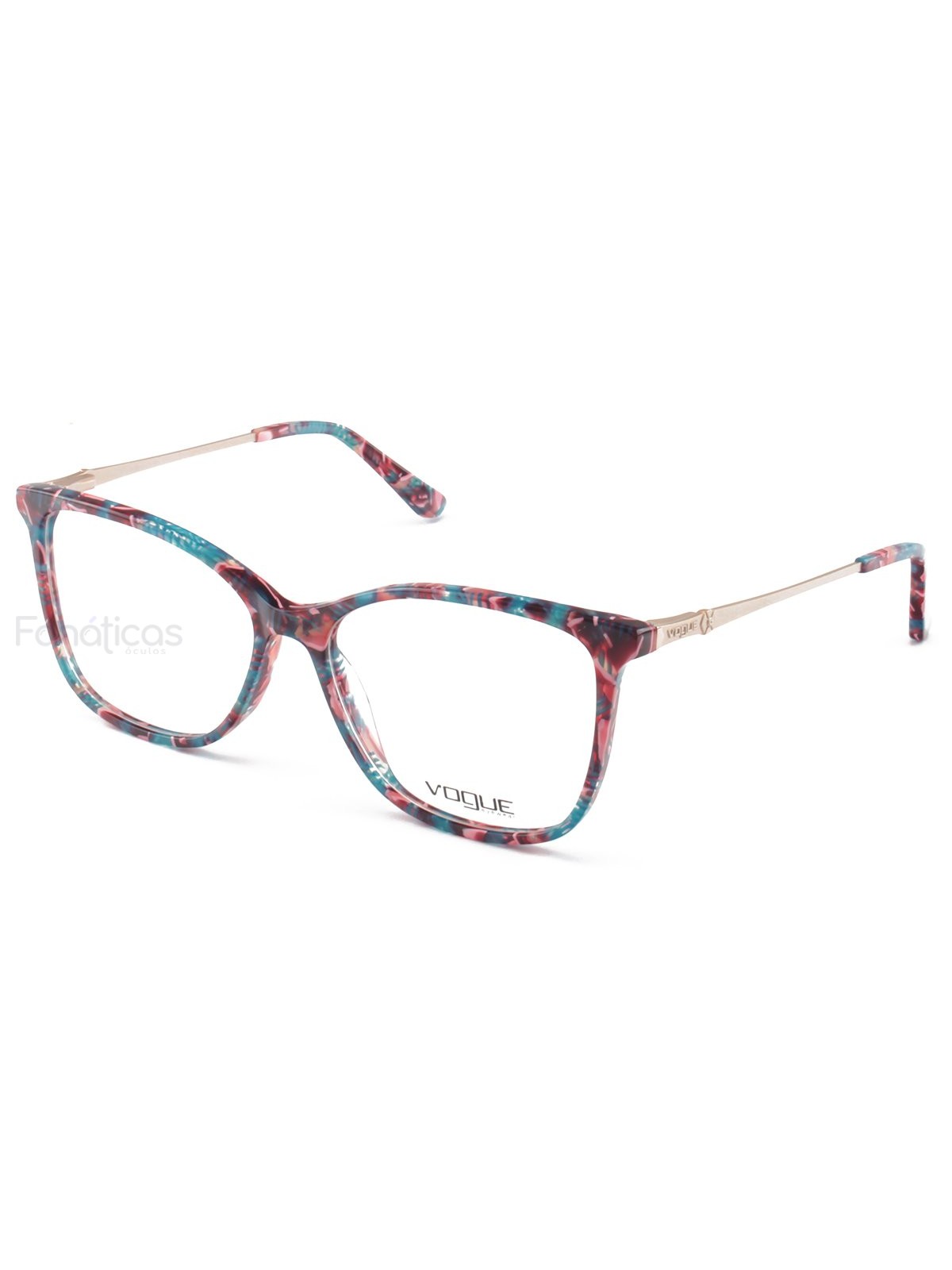 Armacao de Óculos Quadrado VO2505 Azul e Rosa Mesclado
