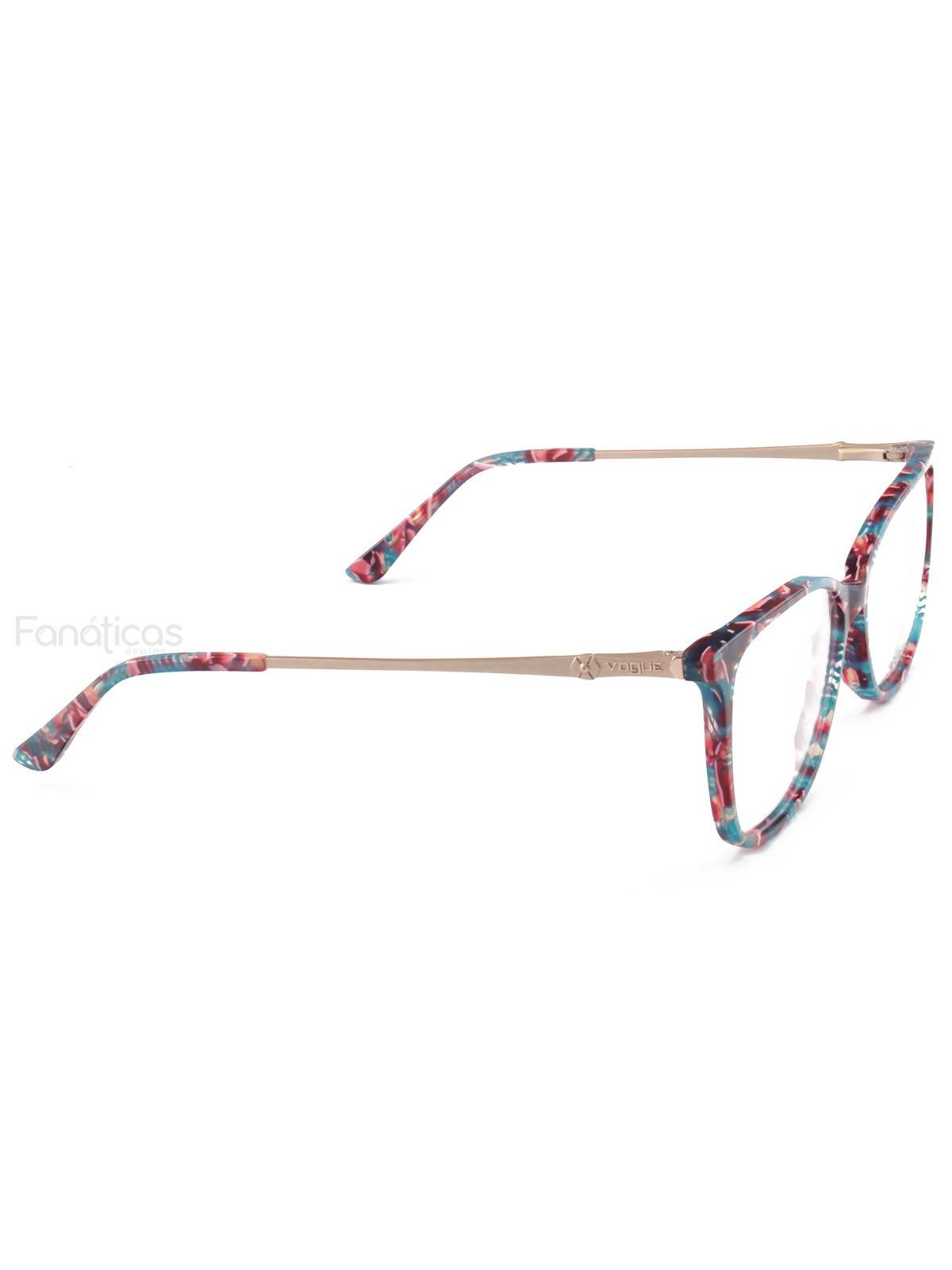 Armacao de Óculos Quadrado VO2505 Azul e Rosa Mesclado