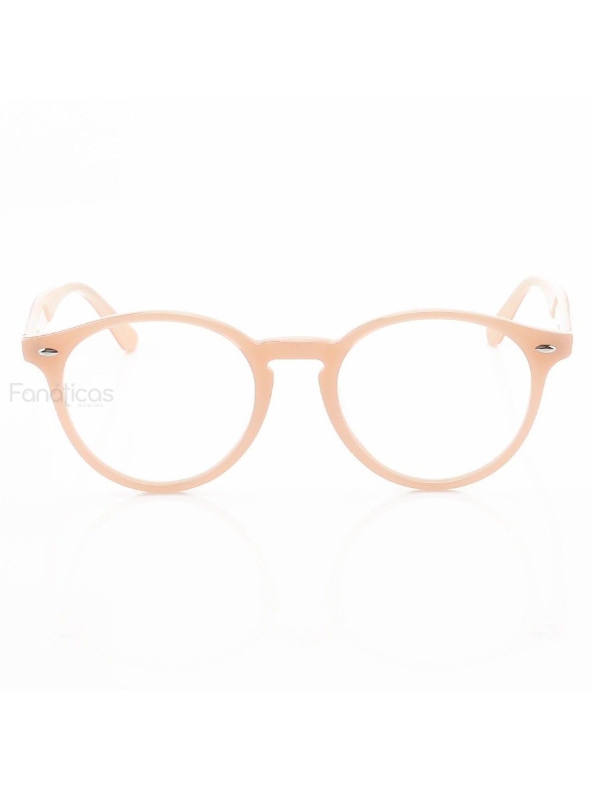 Armação de Óculos Redonda Clear FN2180 Acetato Rosa