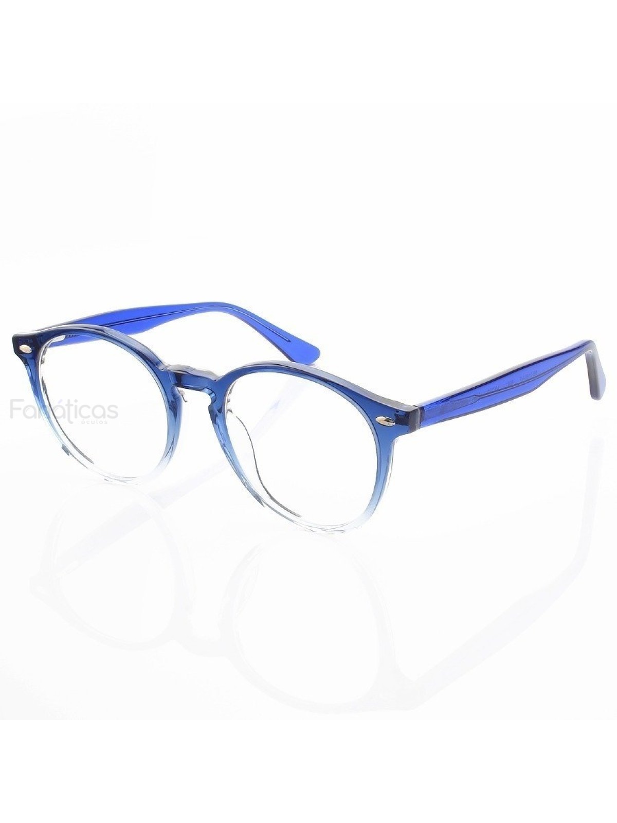 Armação de Óculos Redonda Clear RB2180 Acetato Azul Degrade