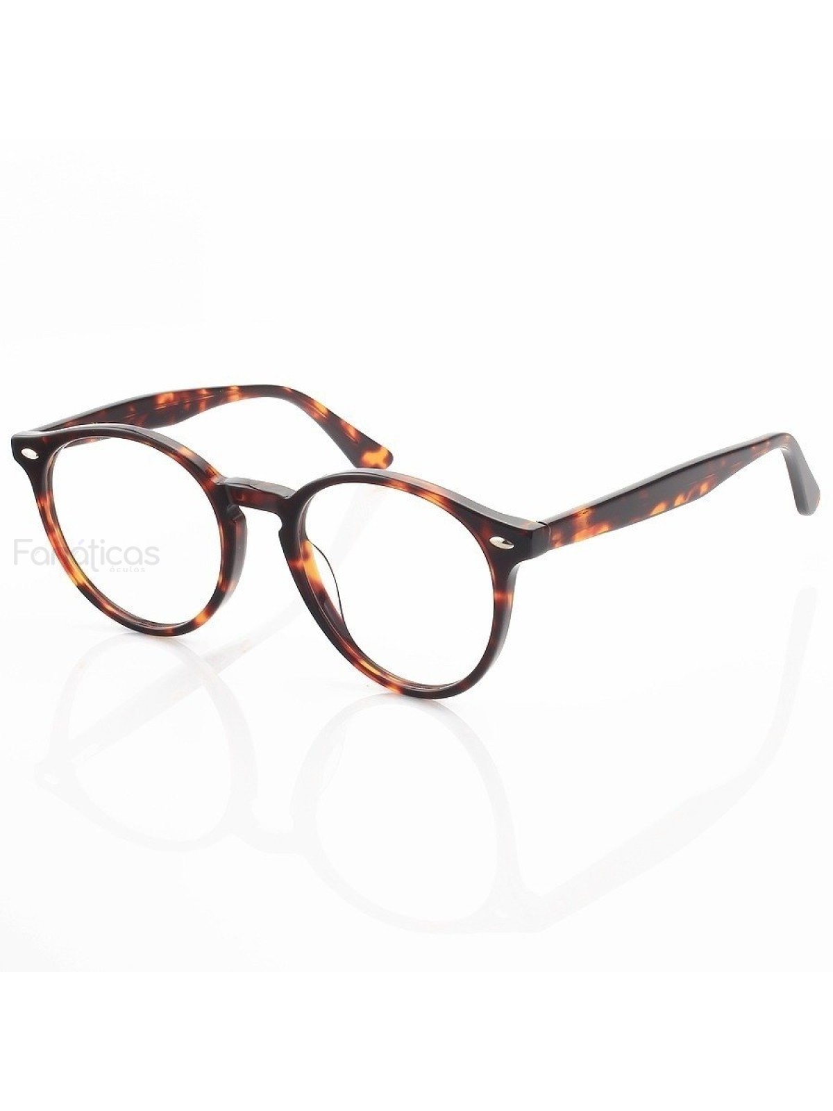 Armação de Óculos Redonda Clear RB2180 Acetato Marrom Tartaruga