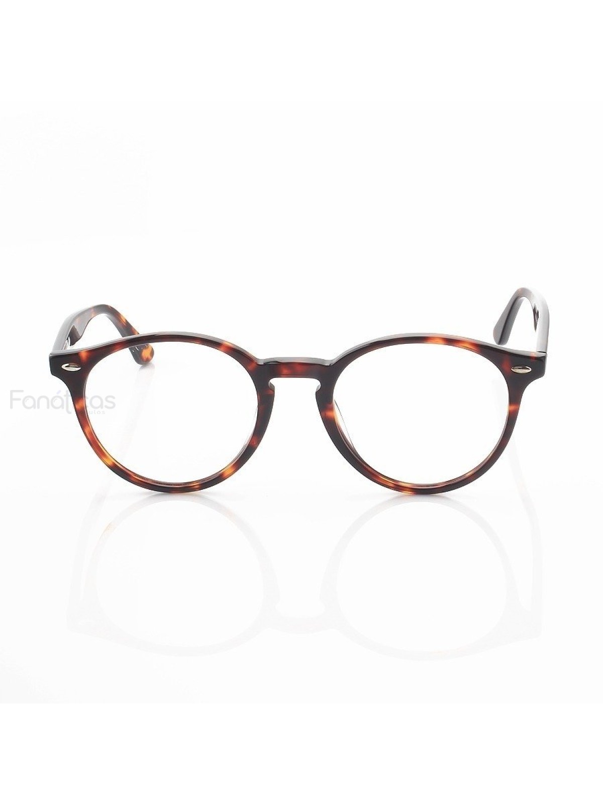 Armação de Óculos Redonda Clear RB2180 Acetato Marrom Tartaruga