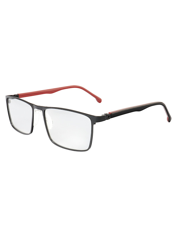 Armação de Óculos AQ230915 Retangular Preto e Vermelho
