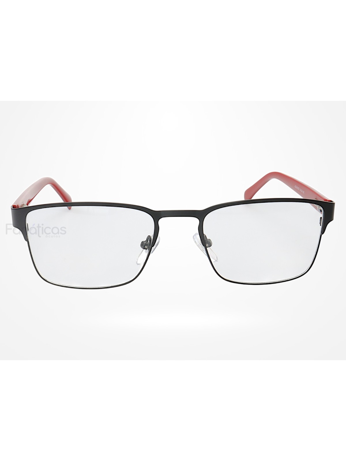 Armação de Óculos AQ240505 Quadrado Preto e Vermelho